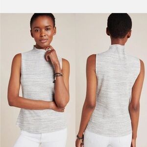 Sleeveless Mock Neck Tank Top - Light Gray